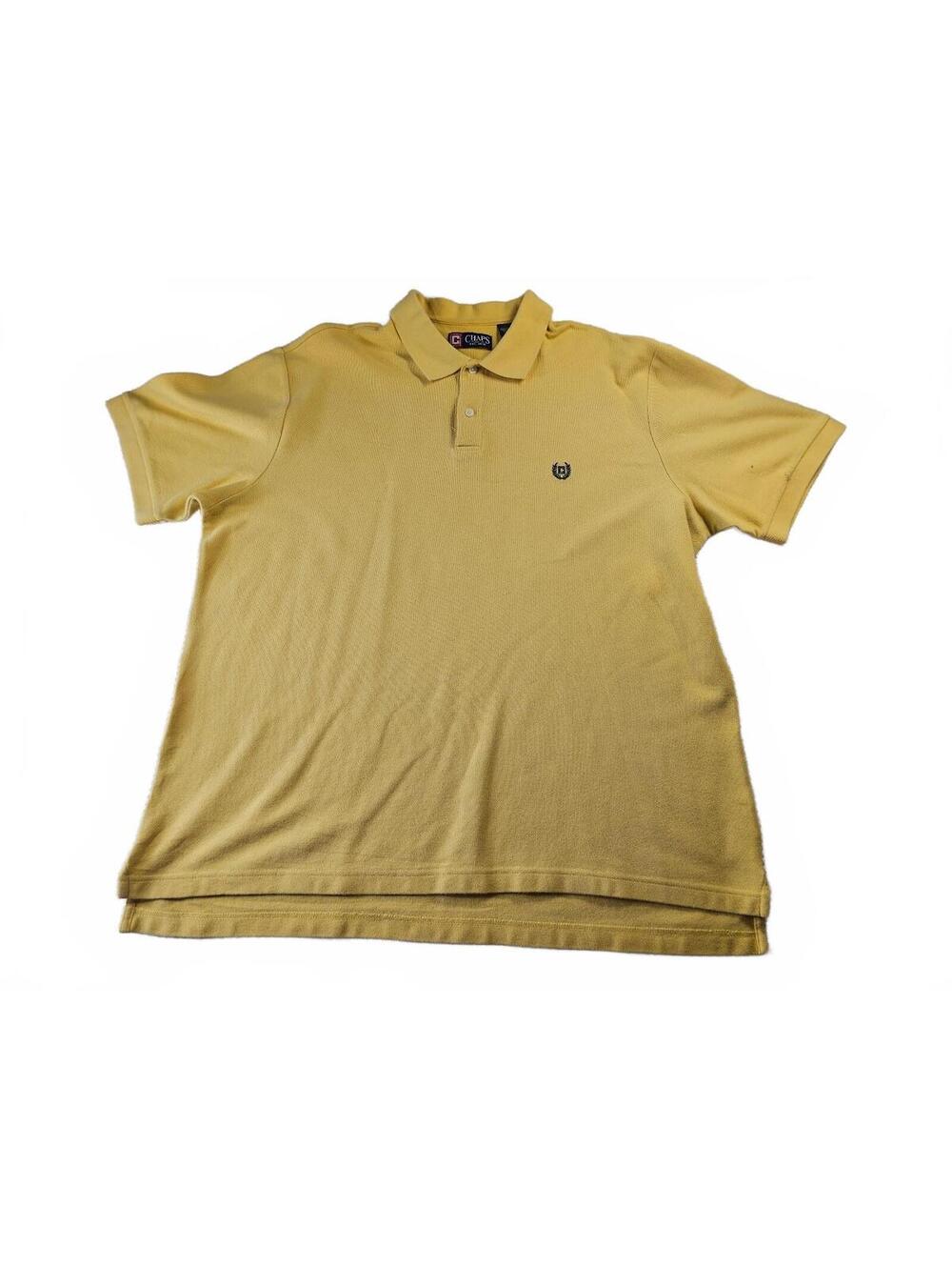 Chaps Yellow Cotton Polo Shirt Size XX Large